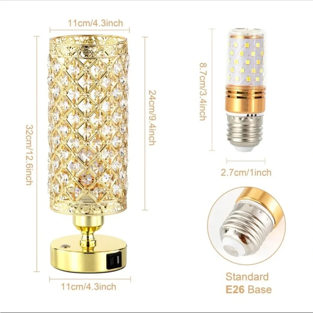 Golden Crystal Table Lamp NEW 🏷️